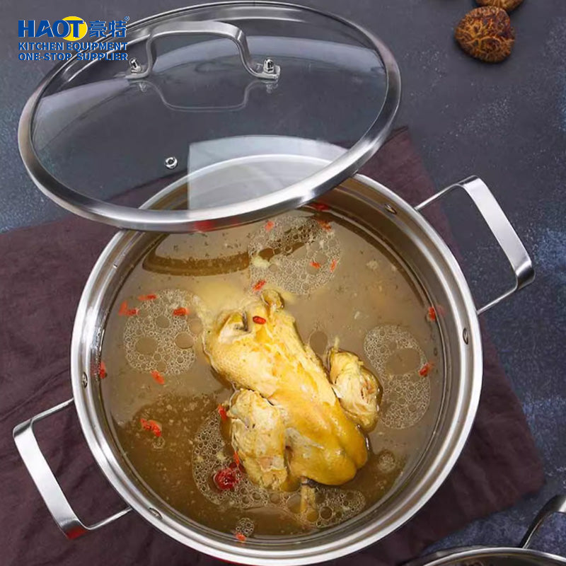 Double handle soup pot (three-layer bottom) 16cm