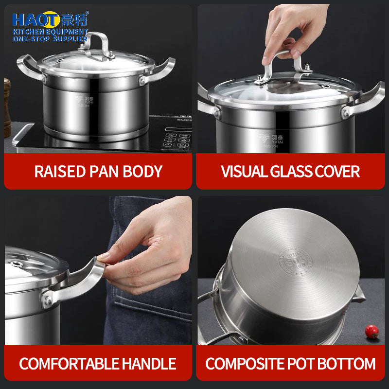 Double handle soup pot (three-layer bottom) 16cm