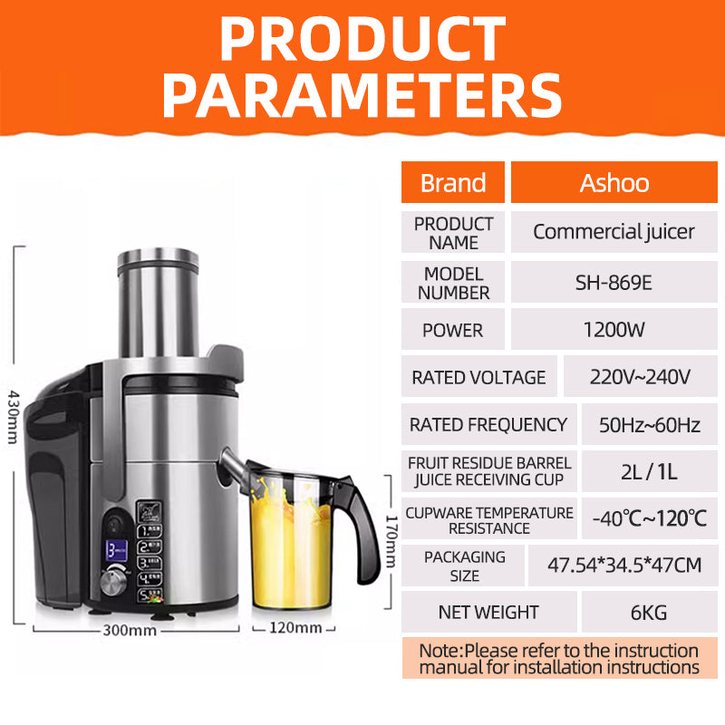 Large caliber juicer