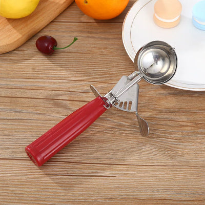 Red handle 304 stainless steel ice cream scoop(5cm)