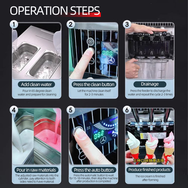 Dongbei desktop three head ice cream machine