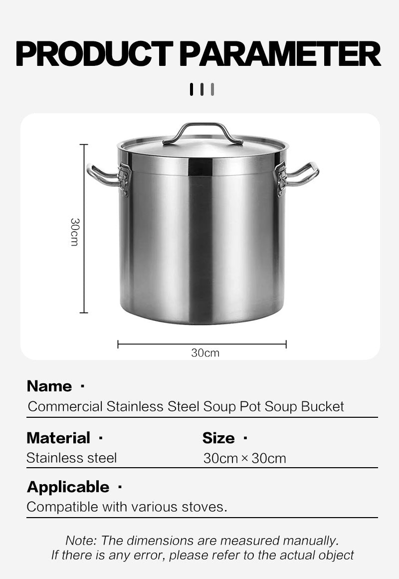 Stainless steel double bottom soup bucket