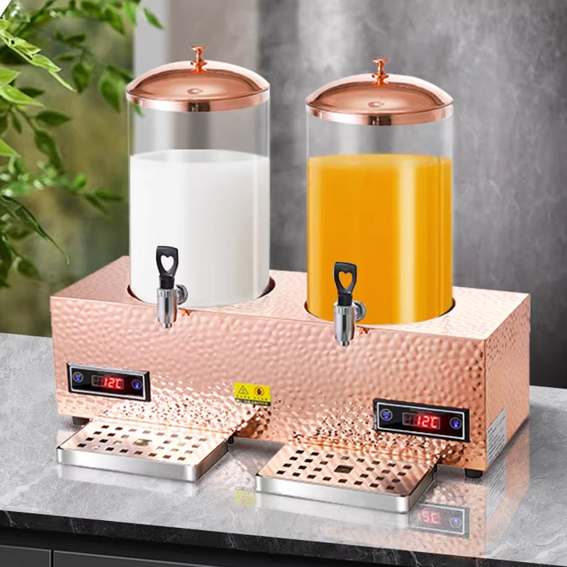 Electric Heating CNC Rose Gold Stainless Steel Double Headed Juice Cauldron(20L)
