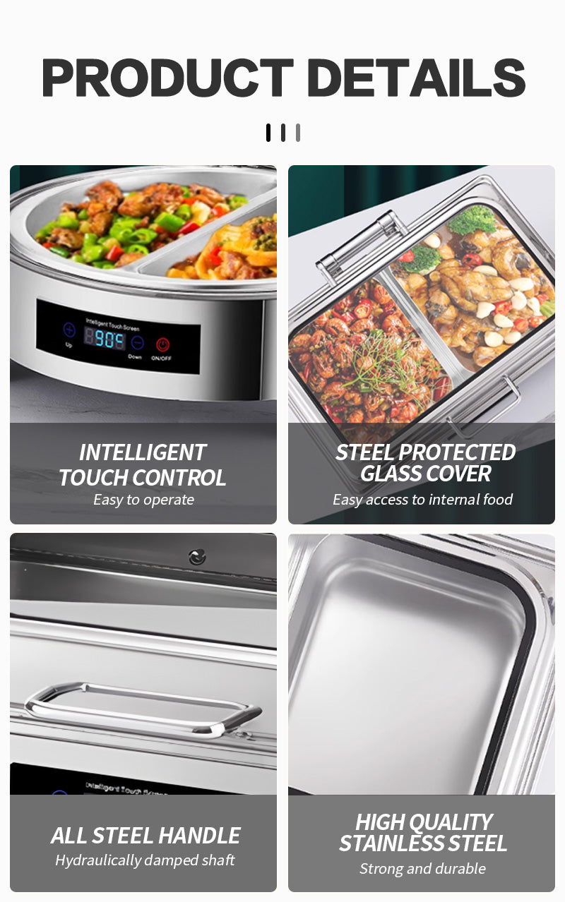 Square electric heating digital display simple large glass dining stove fully enclosed