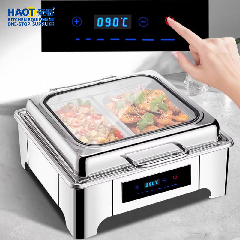 Circular electric digital display simple large glass dining stove fully enclosed