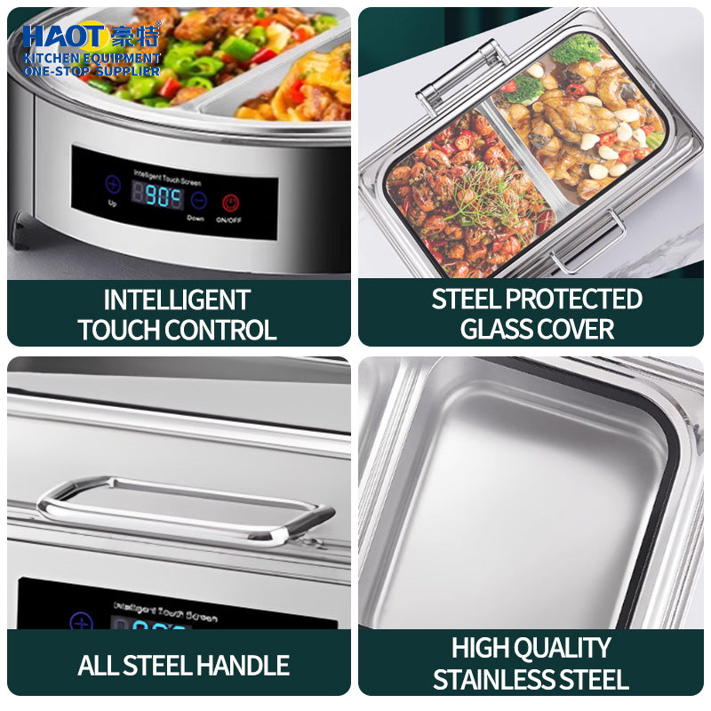 Circular electric digital display simple large glass dining stove fully enclosed