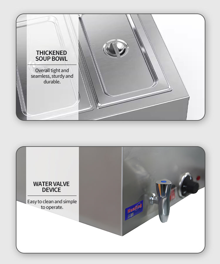 ZCK165BT-3 electric fast food insulated dining stove with three compartments