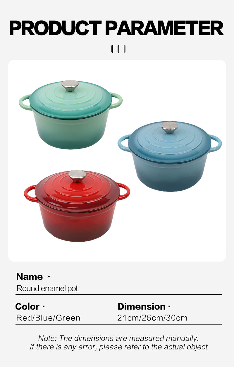 Round enamel pot red 28cm