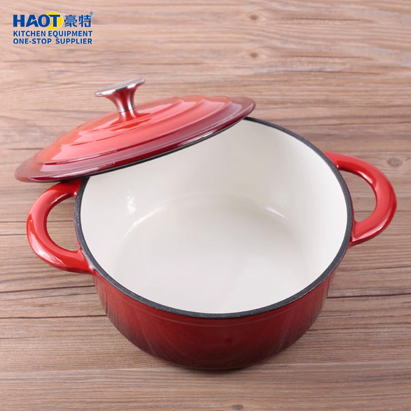 Round enamel pot red 28cm