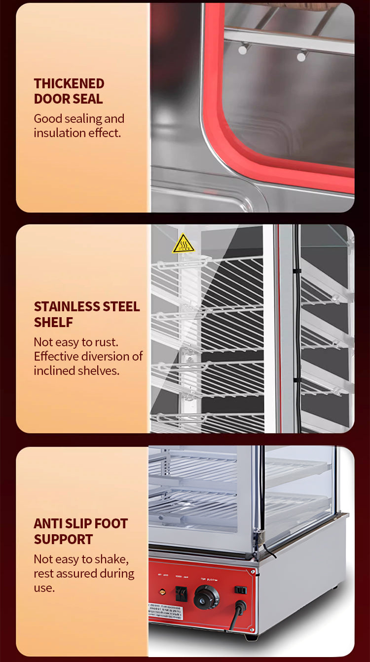 Efficient food display steamer