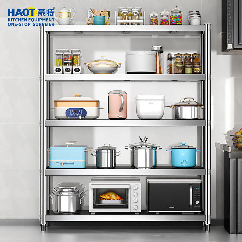 Stainless Steel 4-Tier Shelving Unit (38×55×173.5cm)