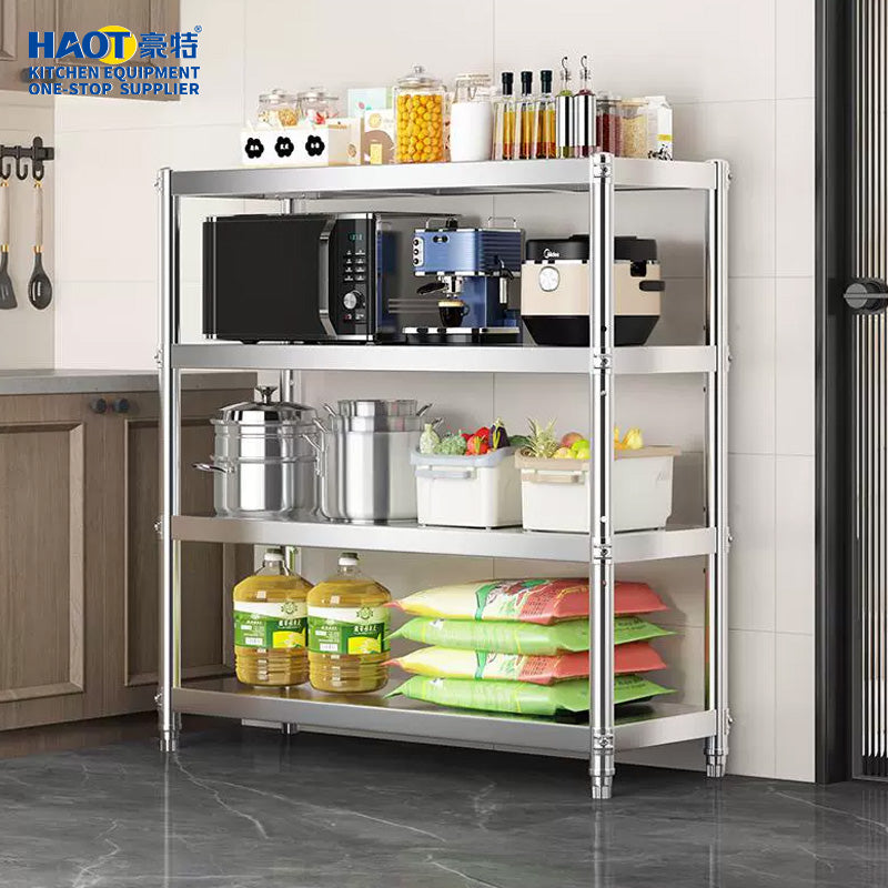 Stainless Steel 4-Tier Shelving Unit (38×55×173.5cm)