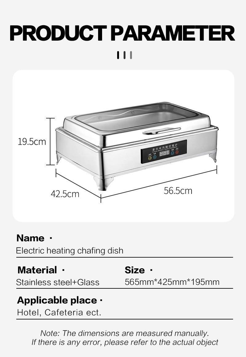 Digital temperature controlled rectangular glass edge dining stove