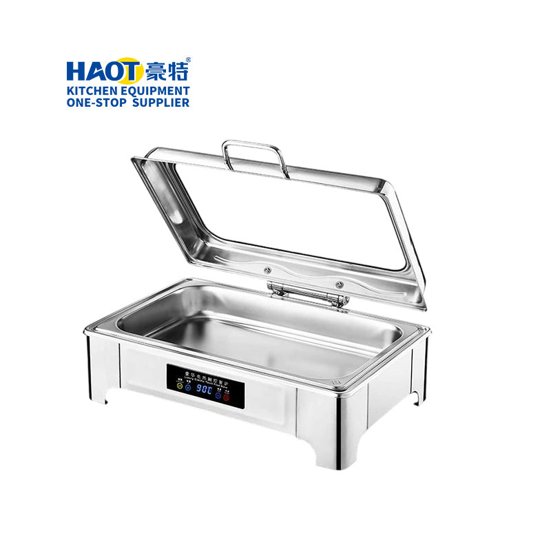 Digital temperature control square large glass edge dining stove