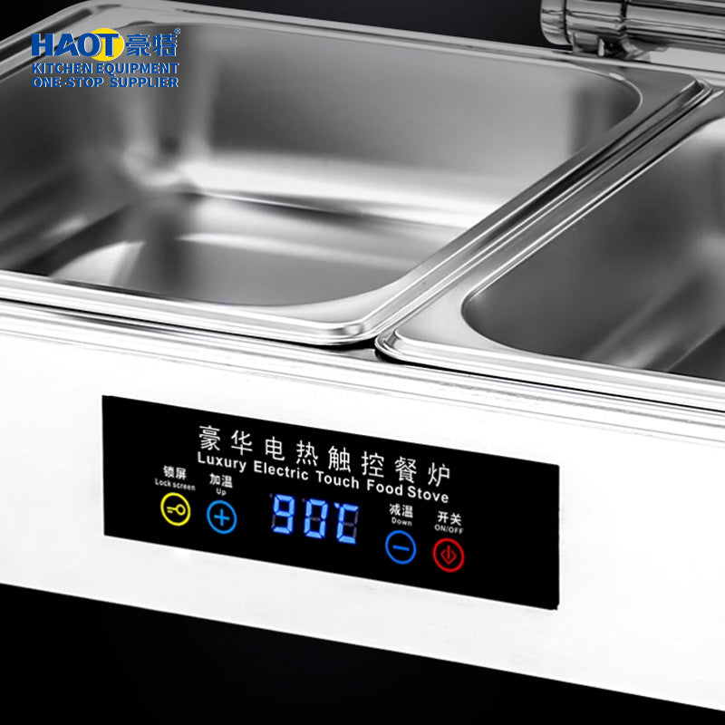 Digital temperature control square large glass edge dining stove