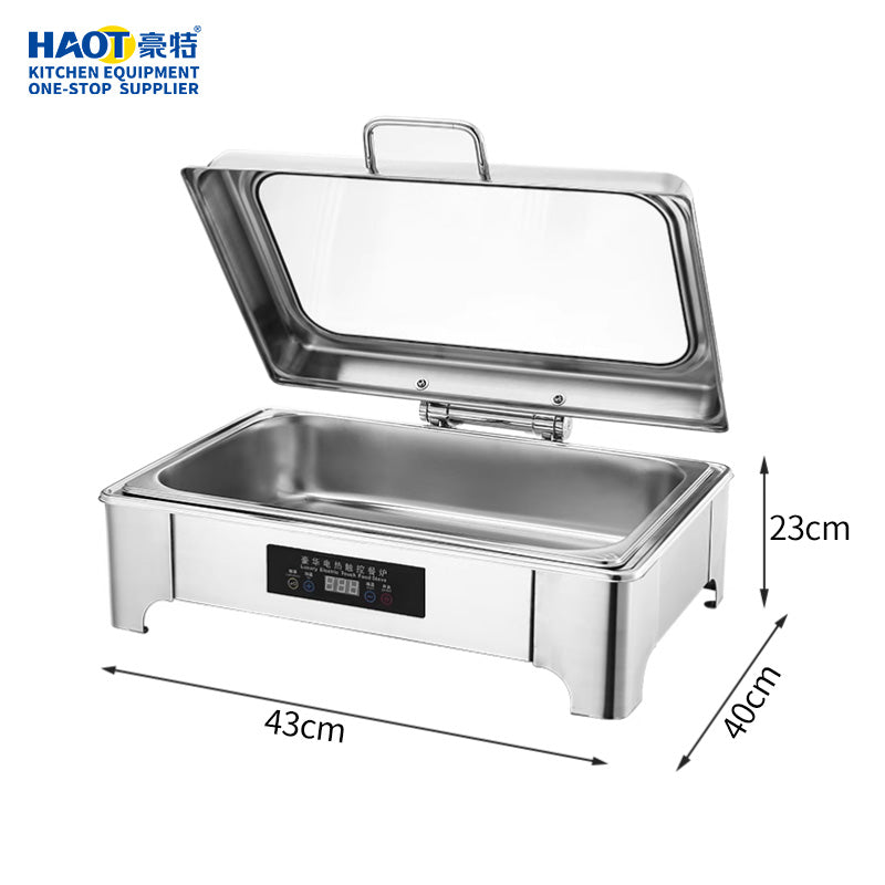 Digital temperature control square large glass edge dining stove