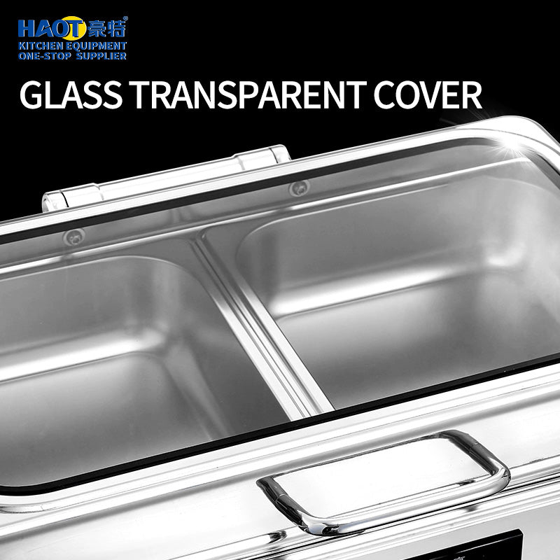 Digital temperature control square large glass edge dining stove