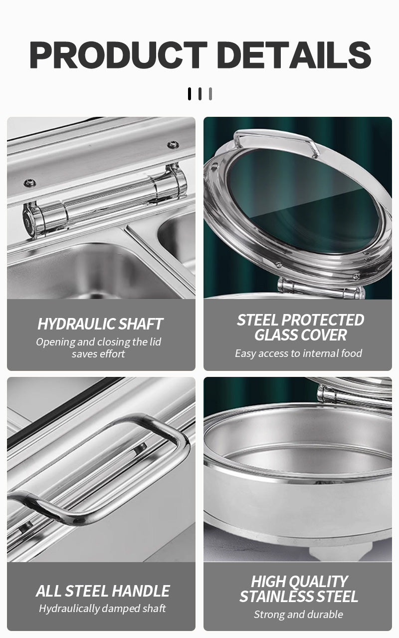 Luxury circular large perspective wrapped buffet stove