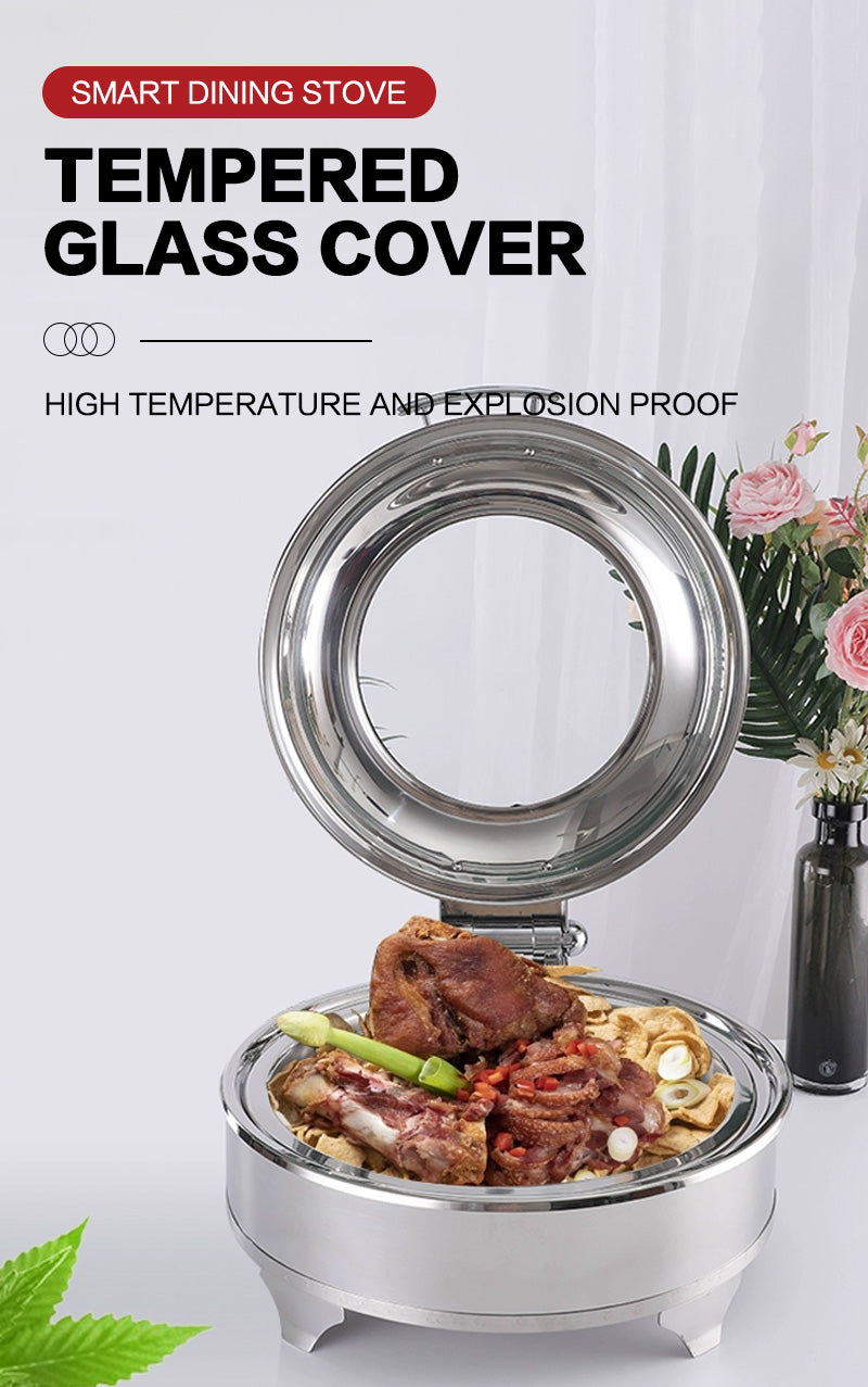 Luxury circular large perspective wrapped buffet stove