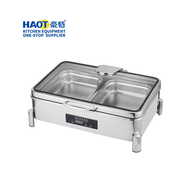 40 CNC short legged luxury digital display temperature control rectangular large glass dining stoves