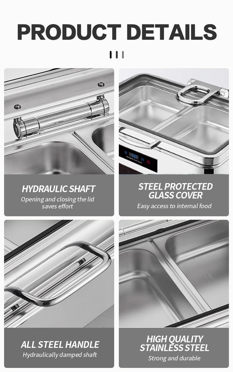 40 CNC short legged luxury digital display temperature control rectangular large glass dining stoves