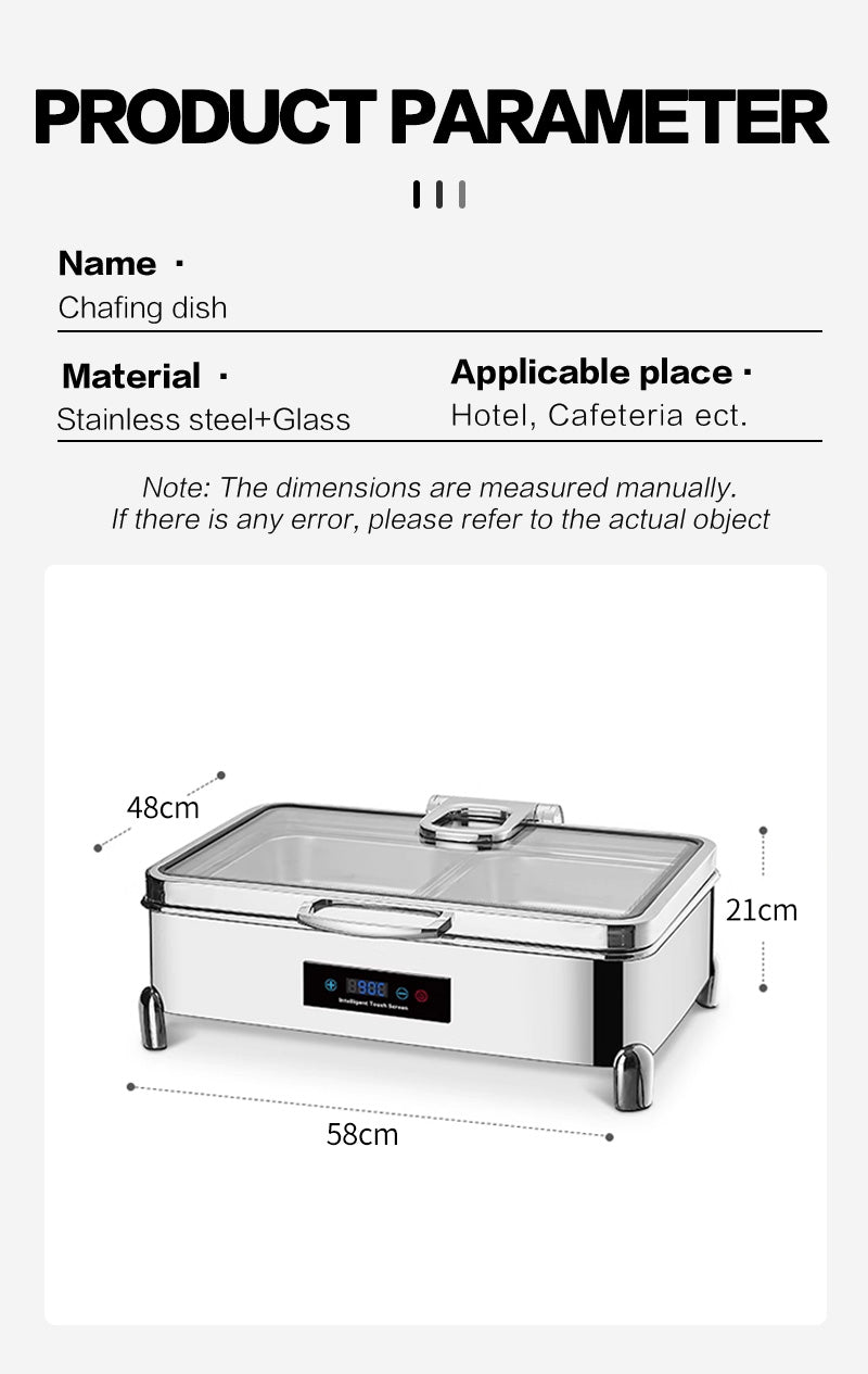 40 CNC short legged luxury digital display temperature control rectangular large glass dining stoves