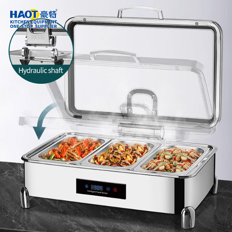 40 CNC short legged luxury digital display temperature control rectangular large glass dining stoves