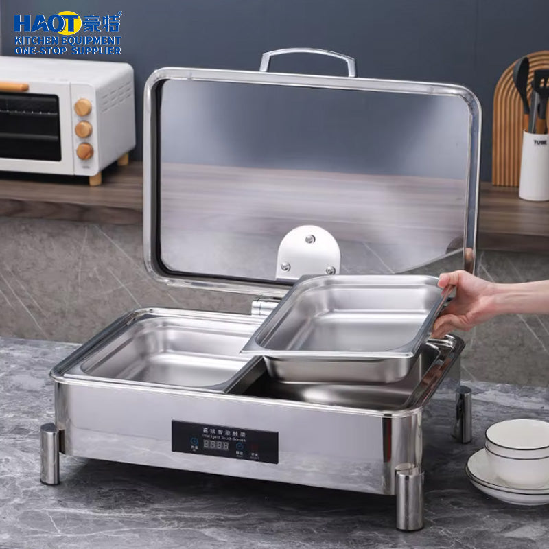 40 CNC short legged luxury digital display temperature control rectangular large glass dining stoves