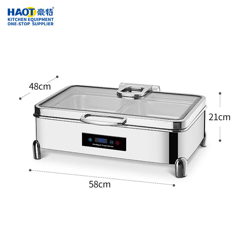 40 CNC short legged luxury digital display temperature control rectangular large glass dining stoves