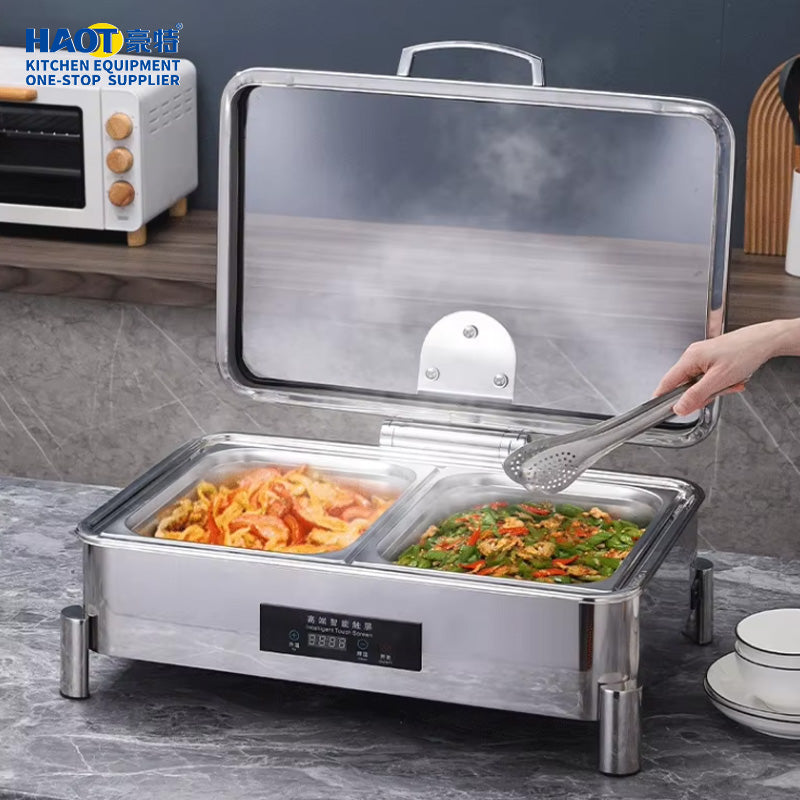 40 CNC short legged luxury digital display temperature control rectangular large glass dining stoves