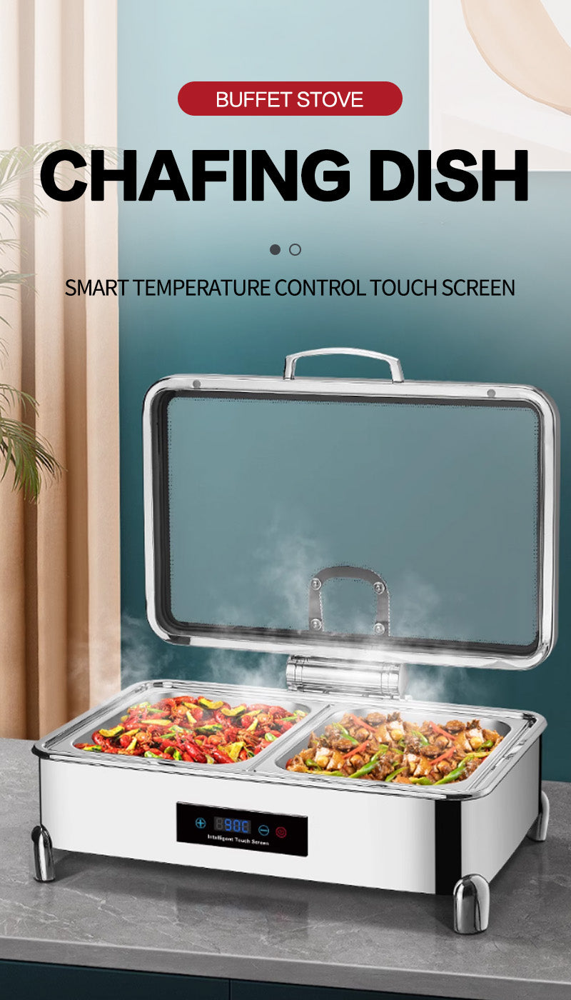 40 CNC short legged luxury digital display temperature control rectangular large glass dining stoves