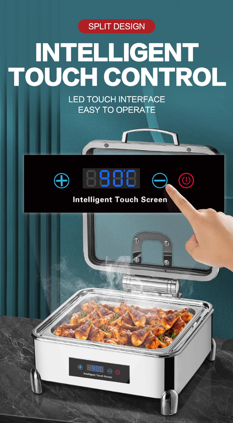 40 CNC short legged luxury digital display temperature control rectangular large glass dining stoves