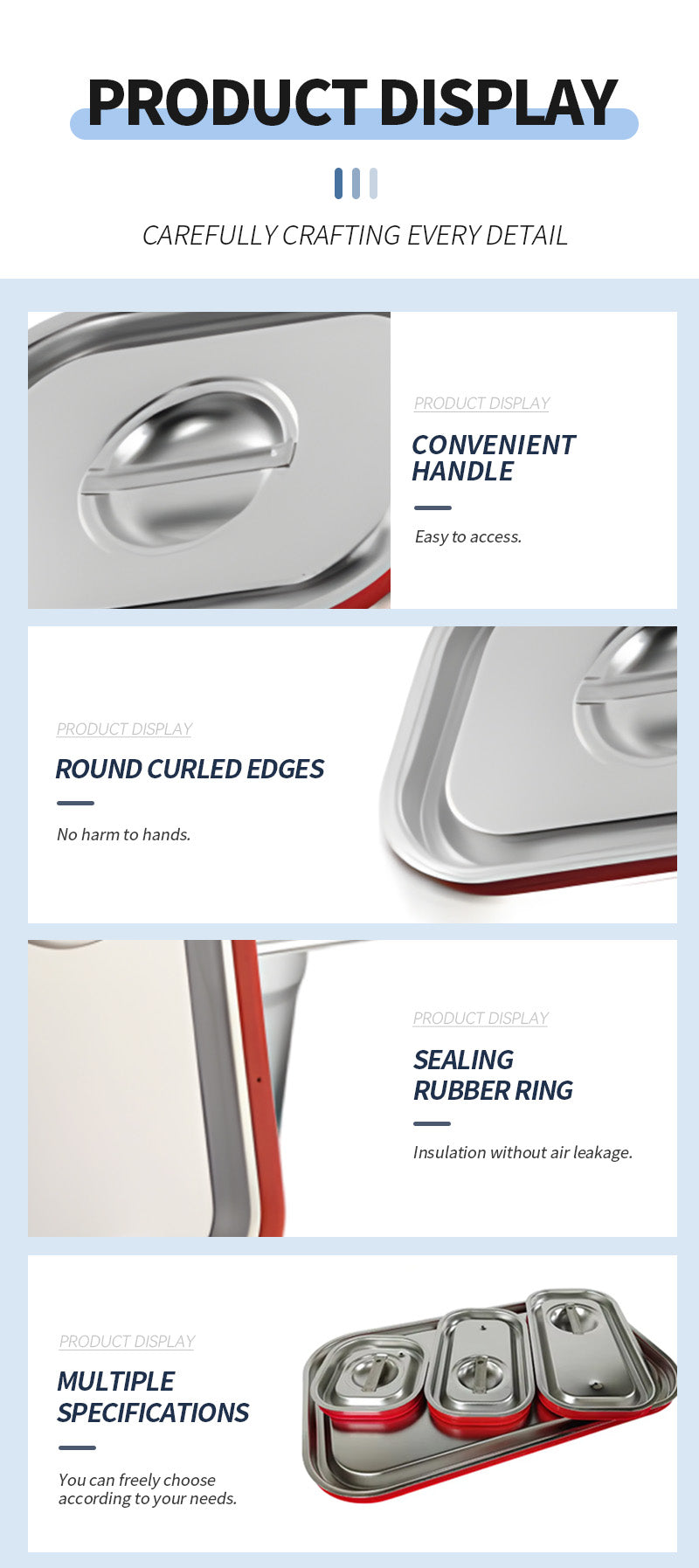 Rubber material GN food pot lid (1/2 size)