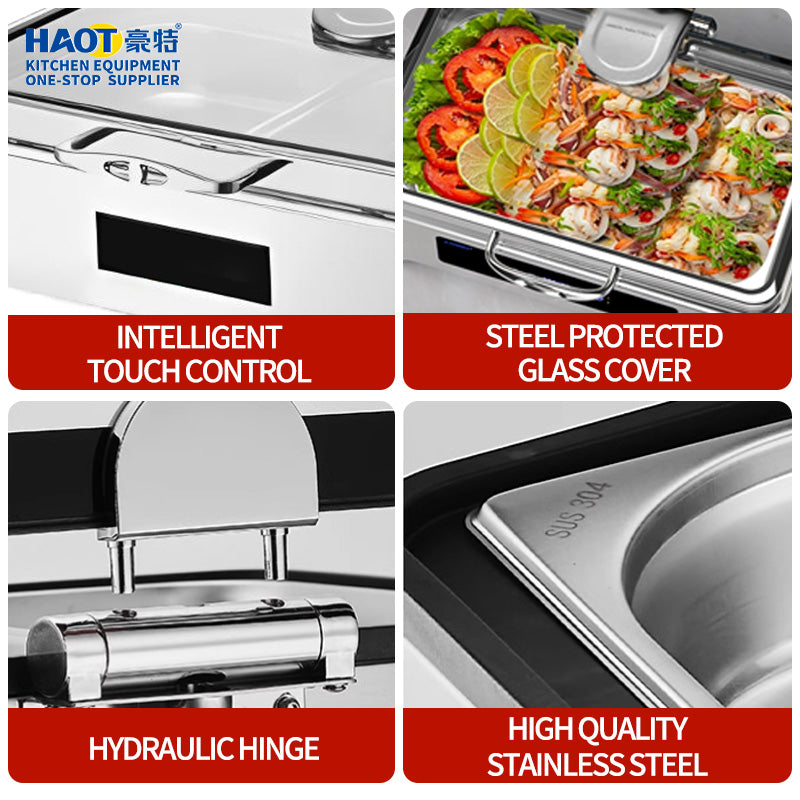 Koris Black Edge Luxury Digital Rectangular Glass Stove