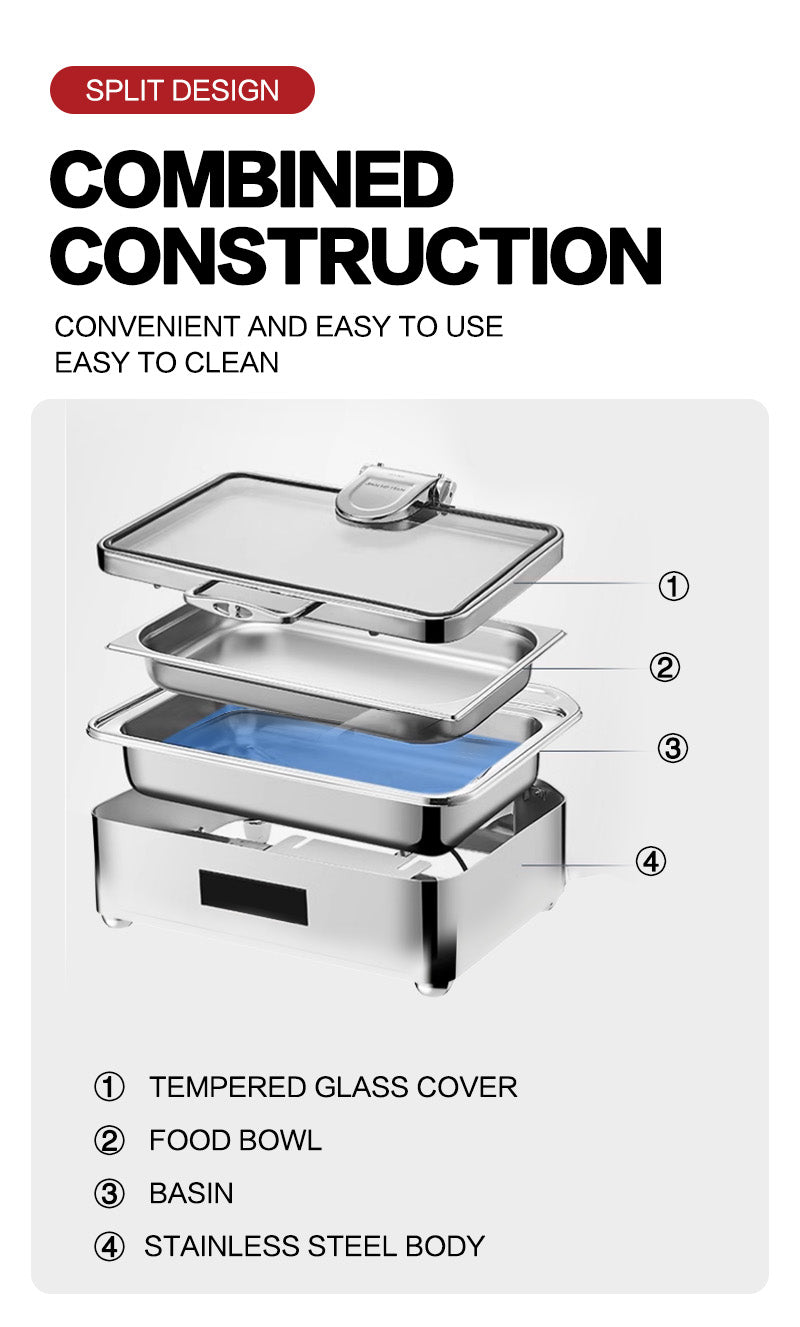 Koris Black Edge Luxury Digital Rectangular Glass Stove