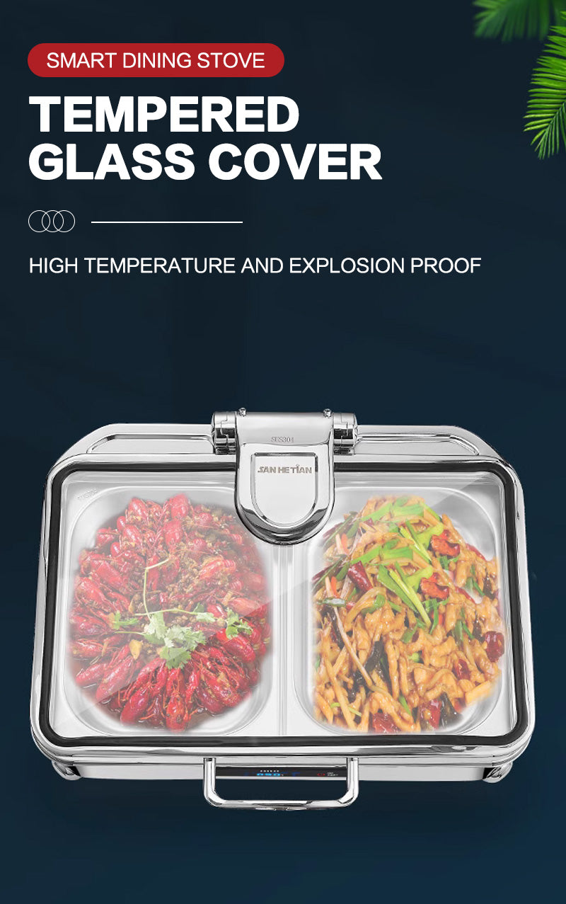 Koris Black Edge Luxury Digital Rectangular Glass Stove