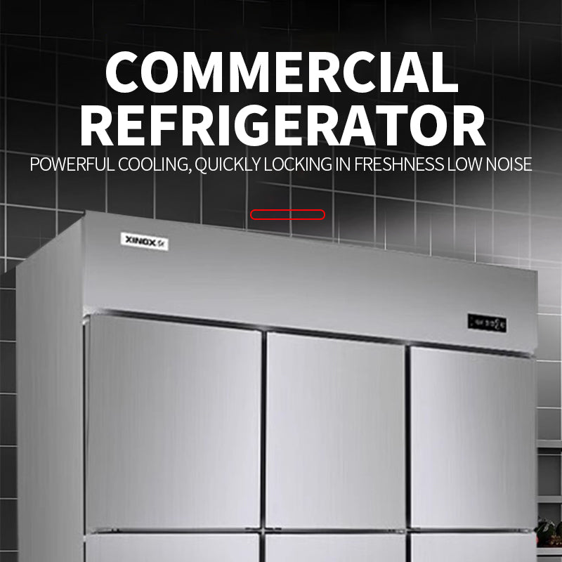 Six door dual machine dual temperature cabinet