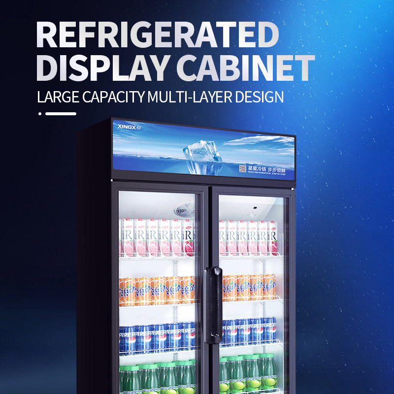 Double door display refrigerator