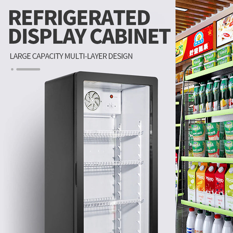 Flat head rounded corner single door refrigerated display cabinet(LSC-230FYPE)