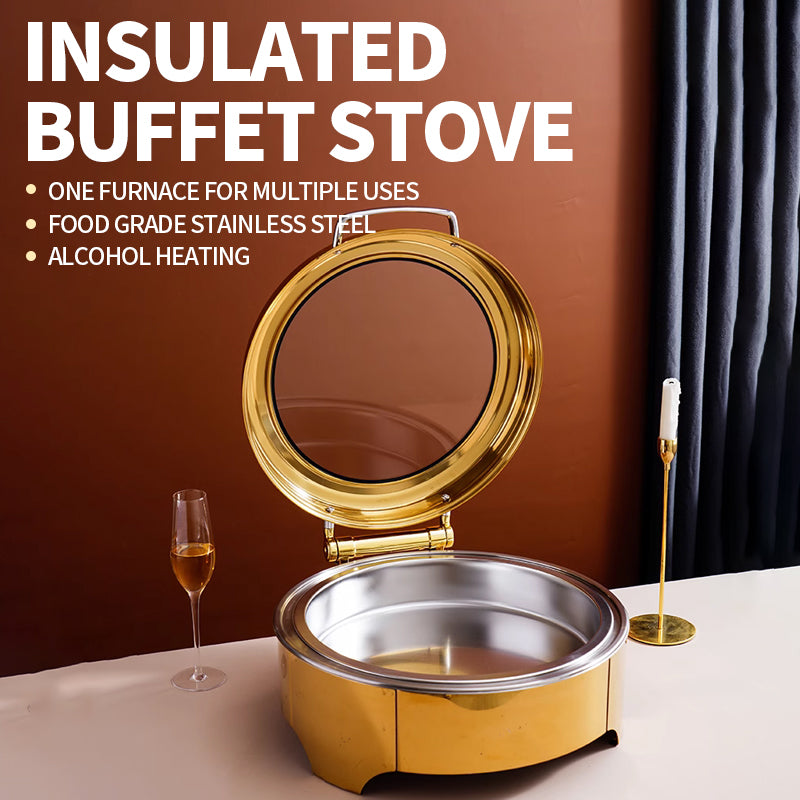 Circular hydraulic glass cover visible dining stove high foot (gold)