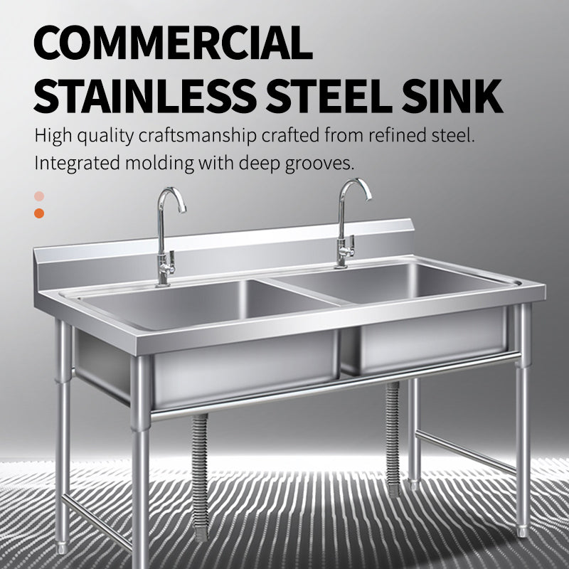 Double groove stainless steel water tank with bracket