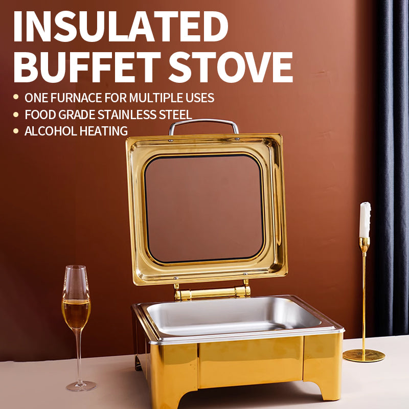 Square hydraulic glass cover visible dining stove high foot (gold)