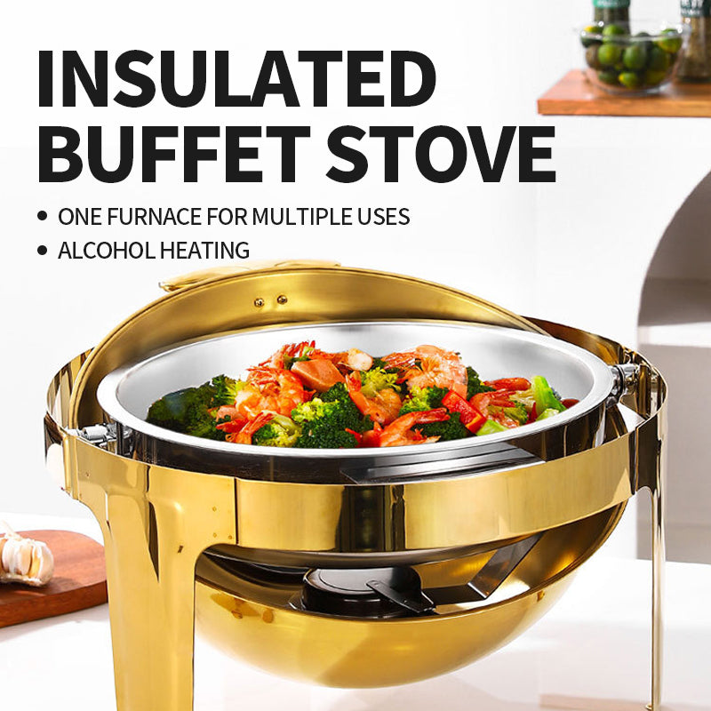 Golden round visible dining stove