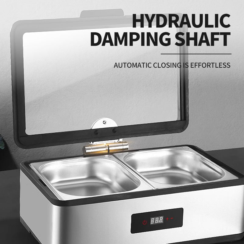 Black border luxury digital display 2/3 square large glass dining stove