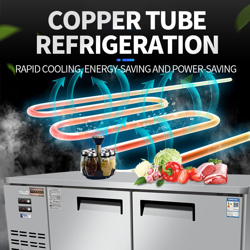 Commercial flat refrigeration and freezing workbench horizontal refrigerator