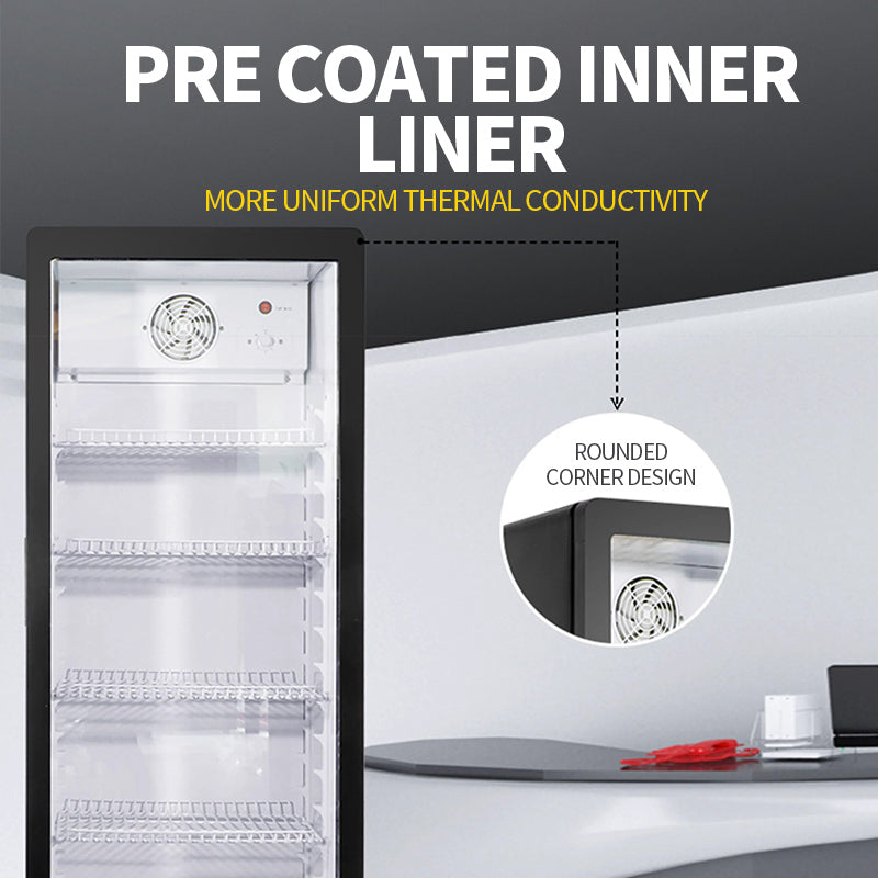 Flat head rounded corner single door refrigerated display cabinet(LSC-230FYPE)