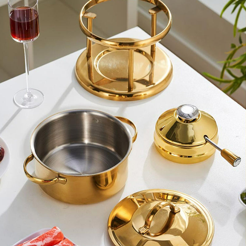 16cm gold-plated single person Swiss hotpot (oil tank style)