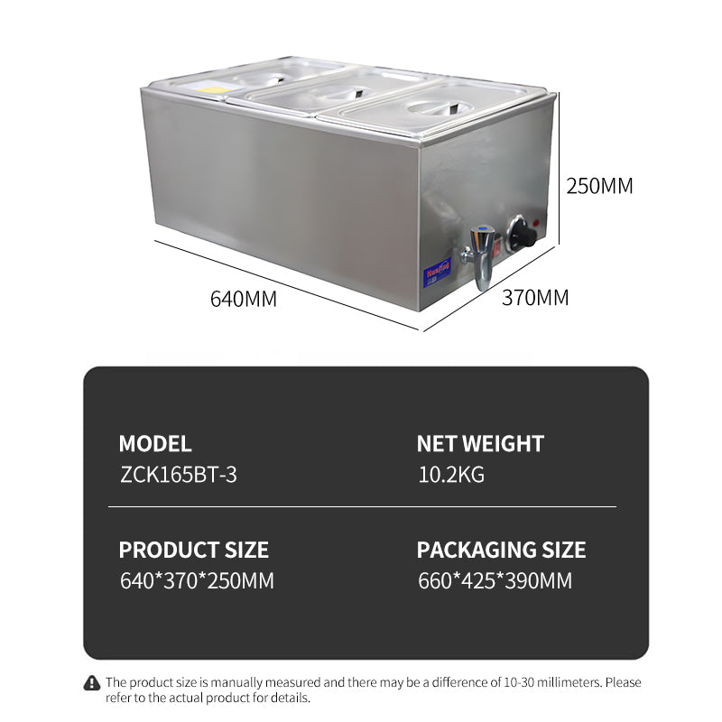 ZCK165BT-3 electric fast food insulated dining stove with three compartments