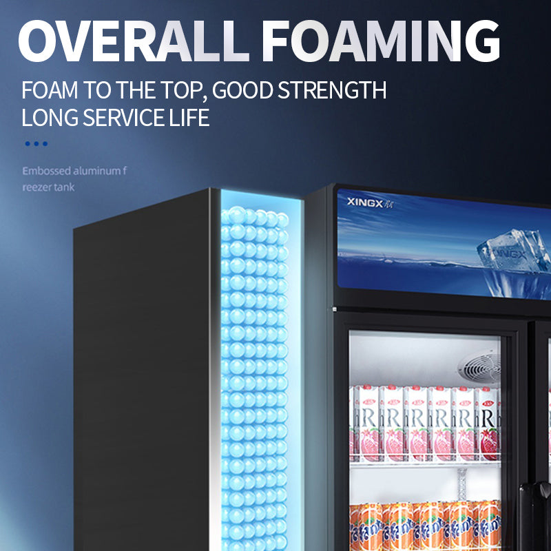 Double door display refrigerator