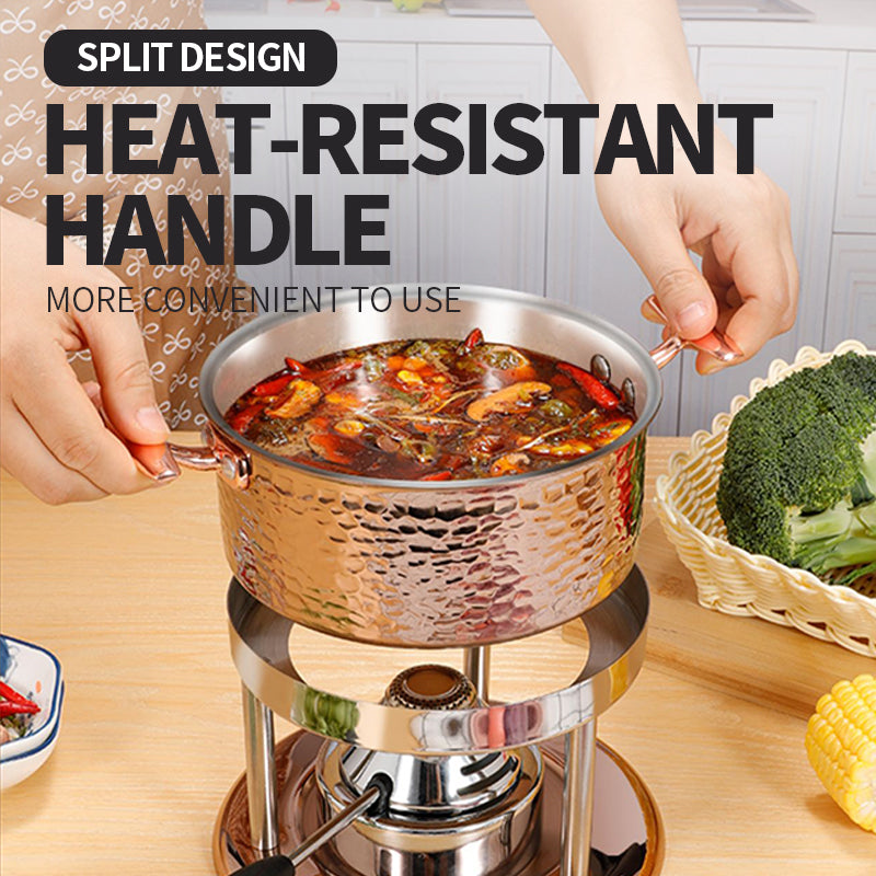 Rose Gold Three-Layer Steel Inflatable Hotpot Set